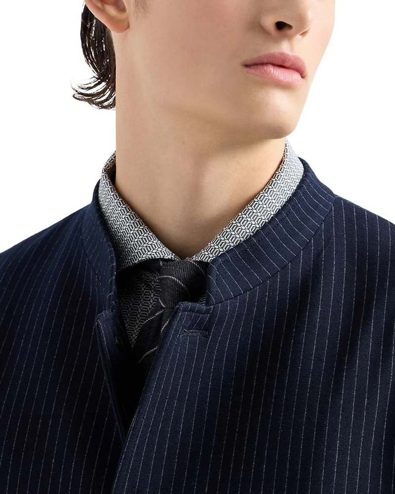 Guru Collar Pinstripe Blazer