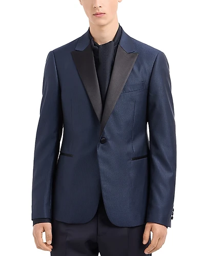 Emporio Armani M Line Slim Fit Wool & Silk Peak Lapel Blazer