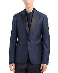Emporio Armani M Line Slim Fit Wool & Silk Peak Lapel Blazer