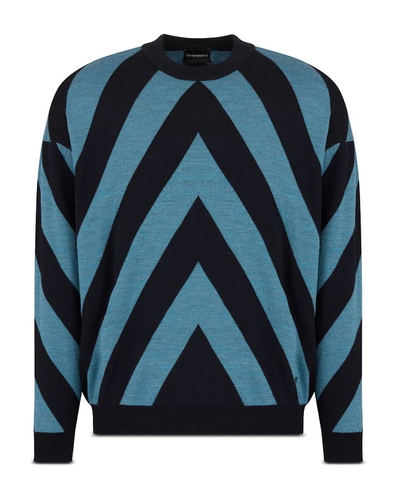 Diagonal Pattern Crewneck Sweater