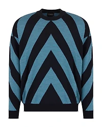 Diagonal Pattern Crewneck Sweater