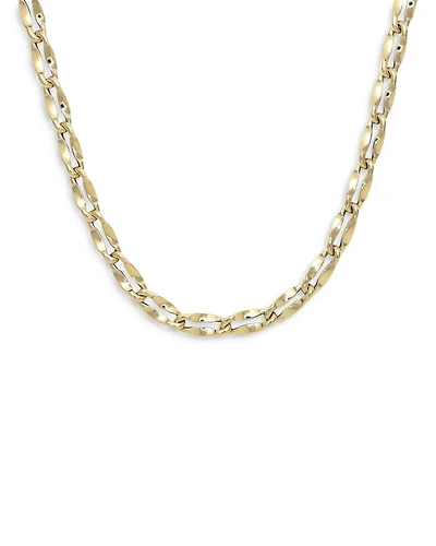 14K Yellow Gold Wave Petali Open Link 18" Collar Necklace