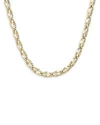 14K Yellow Gold Wave Petali Open Link 18" Collar Necklace