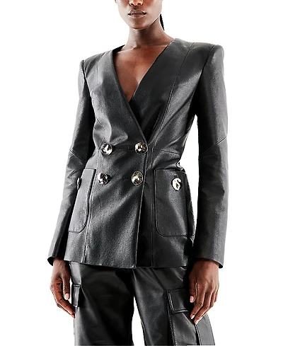 As by Df Claude Recycled Leather Blazer