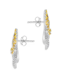 Heidi Cubic Zirconia Flower Stud Earrings in Rhodium Plated
