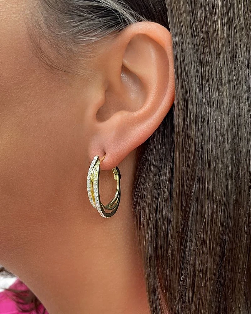 Kyle Two Row Hoop Earrings
