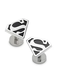Superman Black Onyx Stainless Steel Cufflinks