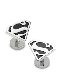Cufflinks Inc Superman Black Onyx Stainless Steel Cufflinks