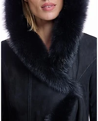 Hooded Shearling Coat