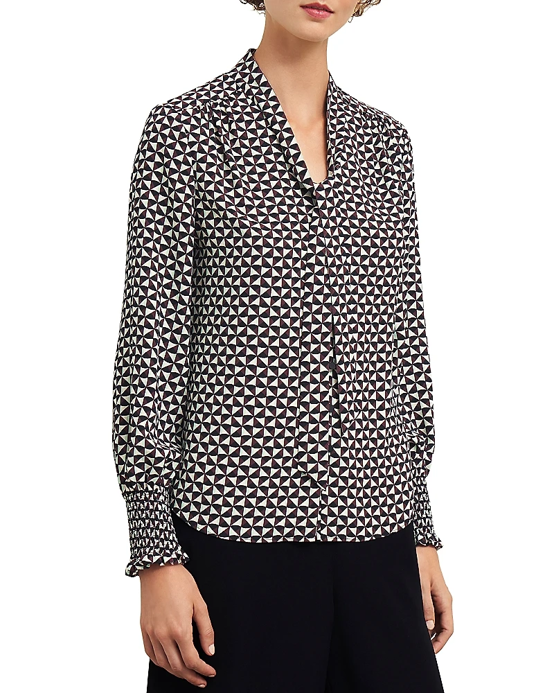 Hobbs London Somerton Tie Neck Blouse