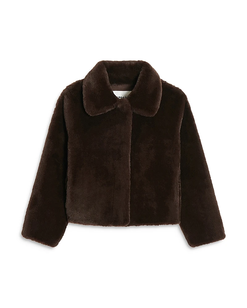 Apparis Girls' Elis Short Faux Fur Coat - Little Kid