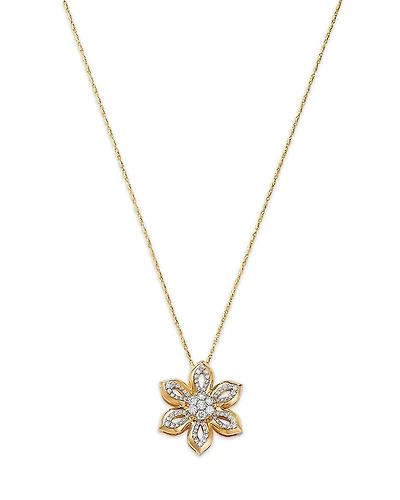 Bloomingdale's Fine Collection Diamond Flower Pendant Necklace