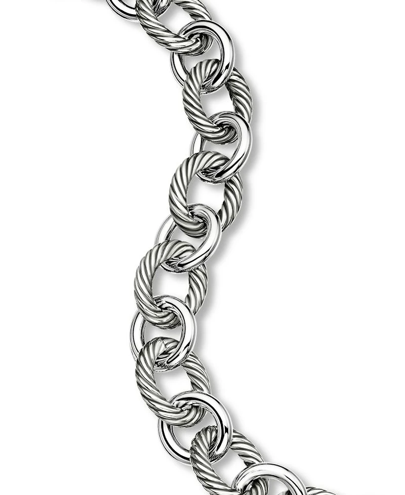 Oval Link Chain Bracelet Sterling Silver, 12mm