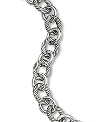 Oval Link Chain Bracelet Sterling Silver, 12mm