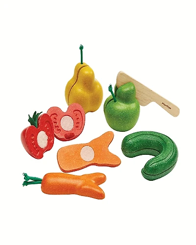 PlanToys Wonky Fruit & Vegetables Under - Ages 2-4