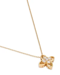 Diamond Clover Pendant Necklace in 14K Yellow Gold