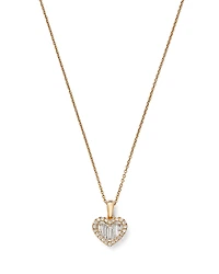 Bloomingdale's Fine Collection Diamond Baguette & Round Heart Pendant Necklace