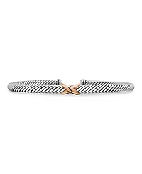 David Yurman Sterling Silver X Station Bracelet with 18K Rose Gold