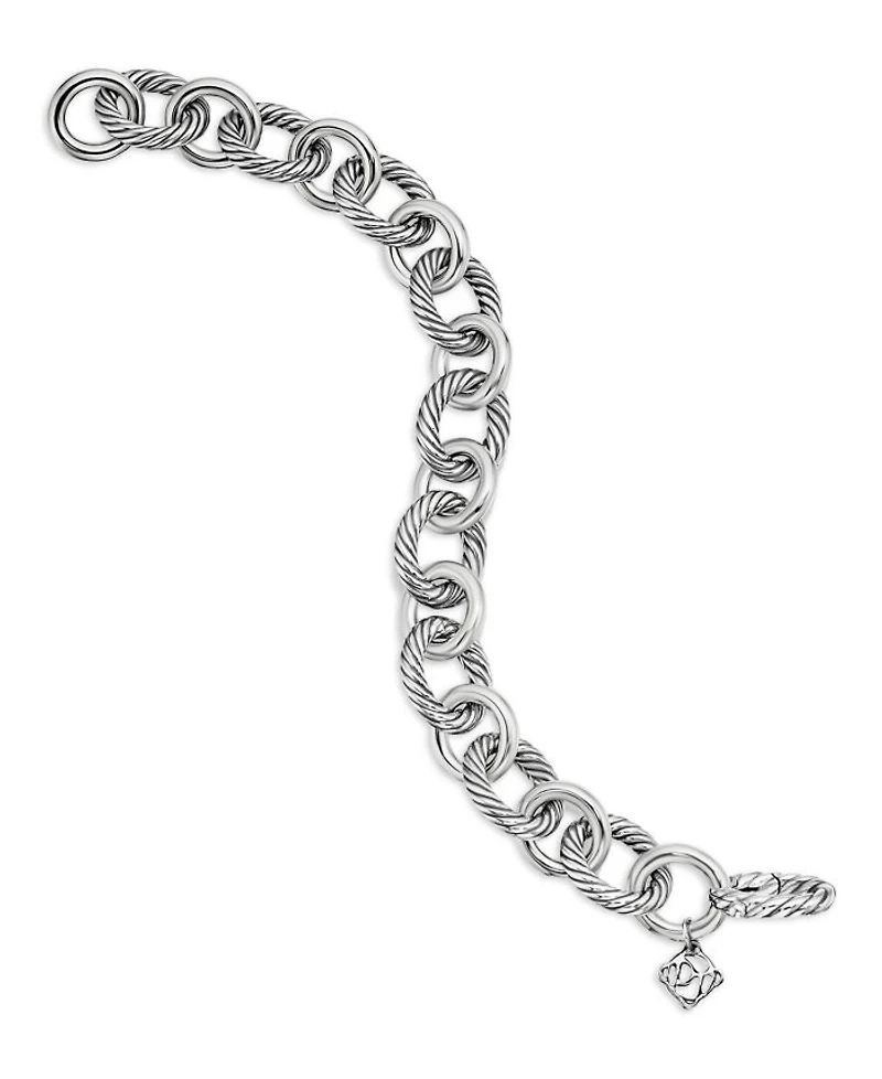 Oval Link Chain Bracelet Sterling Silver, 12mm