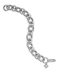 Oval Link Chain Bracelet Sterling Silver, 12mm