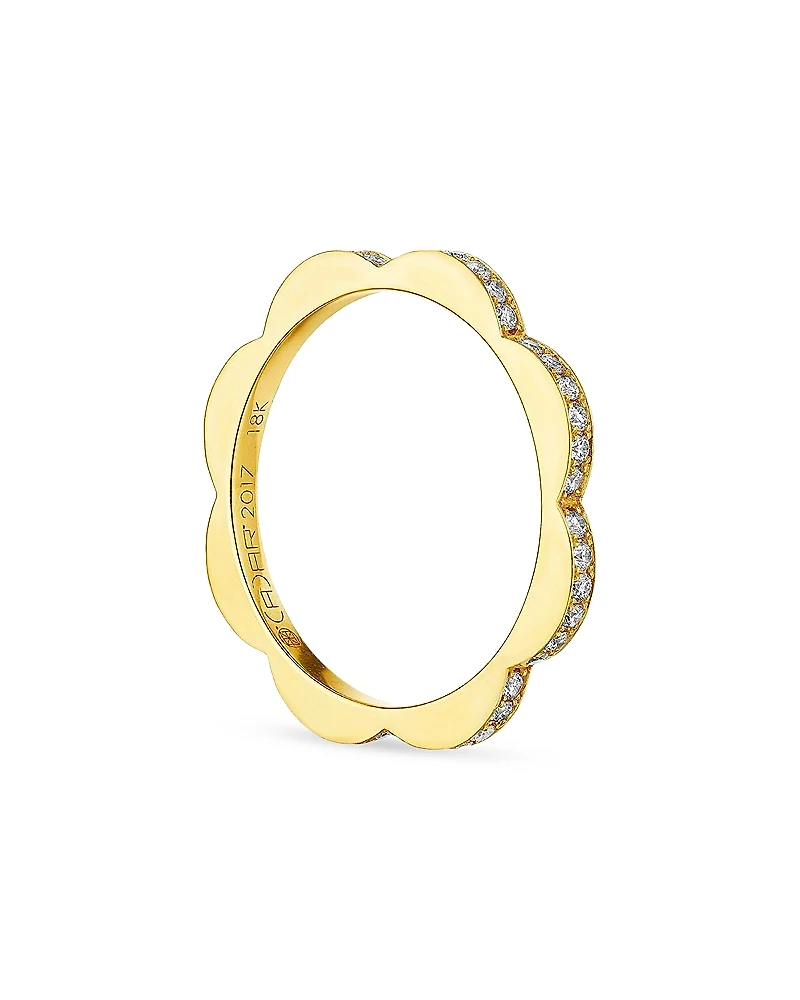 Cadar 18K Yellow Gold Bloom Diamond Outline Flower Stack Ring