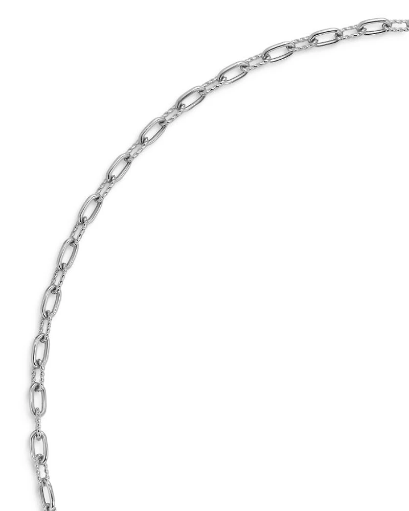DY Madison® Pavé Diamond Toggle Chain Necklace in Sterling Silver, 3mm