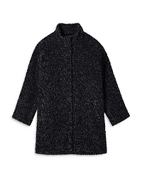 High Collar Boxy Long Sleeve Coat