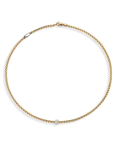 Fope 18K Yellow Gold Eka Diamond Necklace, 17