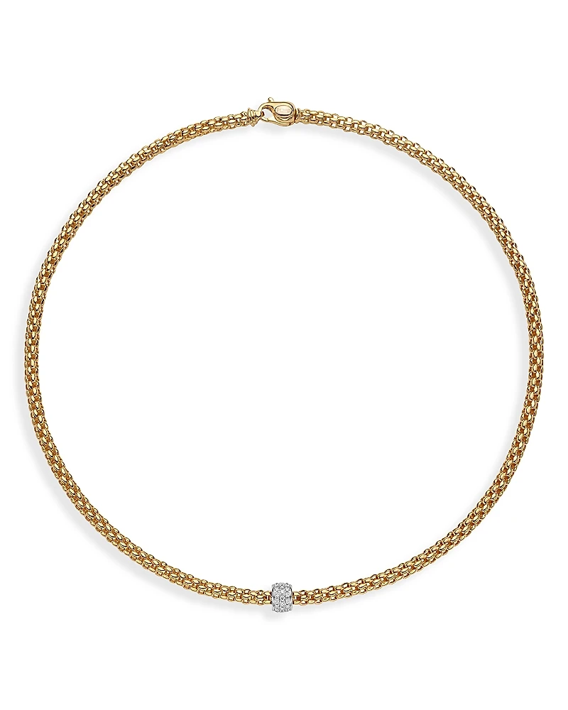 Fope 18K Yellow Gold Solo Diamond Necklace, 17