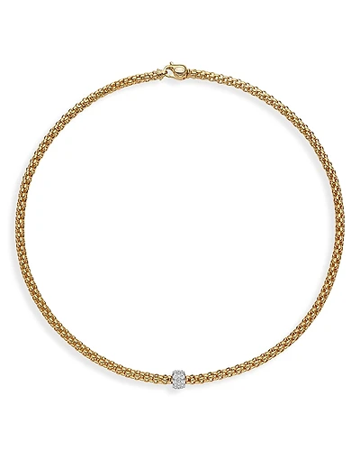 Fope 18K Yellow Gold Solo Diamond Necklace, 17