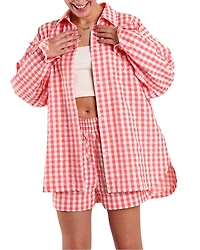 Peachaus Women's Yew Striped Ethical-Cotton Pajama Shirt