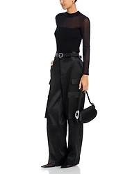 Sheer Knit Mock Neck Top - Exclusive