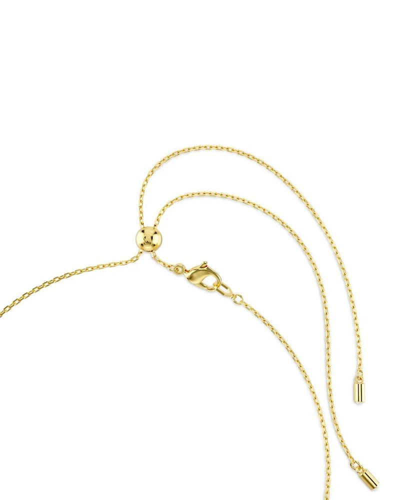 Symbolica Crystal & Imitation Pearl Adjustable Choker Necklace in Gold Tone, 16.5"-20.5"