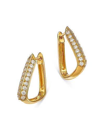 Bloomingdale's Fine Collection Diamond Oval Geometric Hoop Earring
