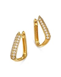 Bloomingdale's Fine Collection Diamond Oval Geometric Hoop Earring