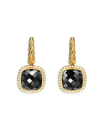Albion® Drop Earrings in 18K Yellow Gold with Diamonds, 10mm
