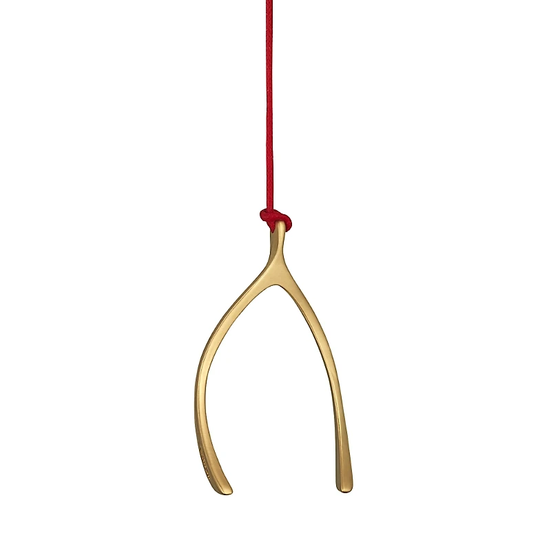 Waterford Wishbone Gold Tone Ornament