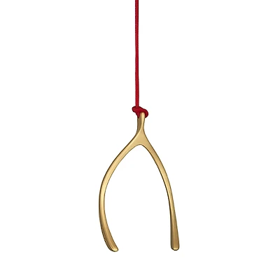 Waterford Wishbone Gold Tone Ornament