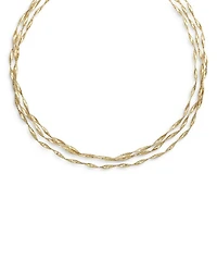 14K Yellow Gold Multi Strand Mesh Collar Necklace, 18"