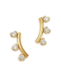 Zoe Chicco 14K Yellow Gold Diamond Wire Arc Stud Earrings