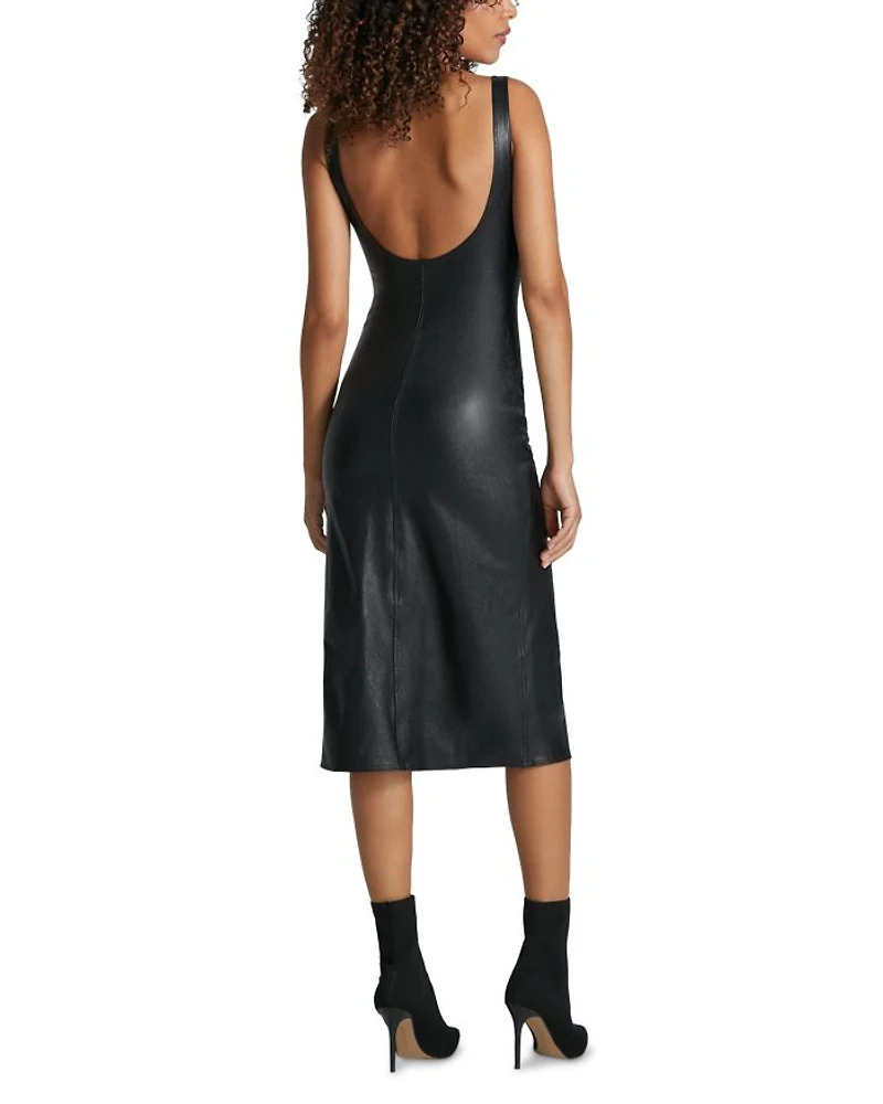 Faux Leather Midi Tank Dress