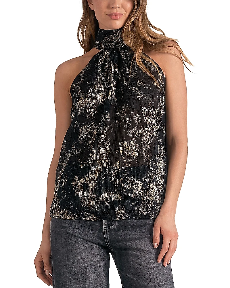 Elan Plisse Sleeveless Top