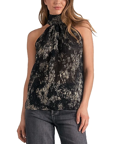 Elan Plisse Sleeveless Top