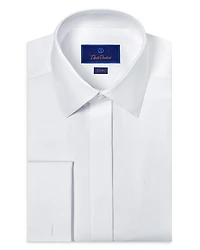 David Donahue Slim Fit Covered Placket Formal Shirt