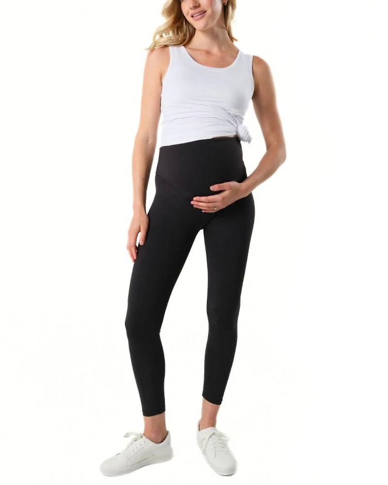 Women's Maternity Stretch Leggings with Bump-Friendly Phone Pocket