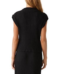 Nara Ribbed Mock Neck Top