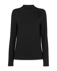 Ruched Front High Neck Top