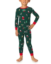Unisex Peanuts Winter Holiday Long Sleeve Pajama Set - Little Kid, Big Kid