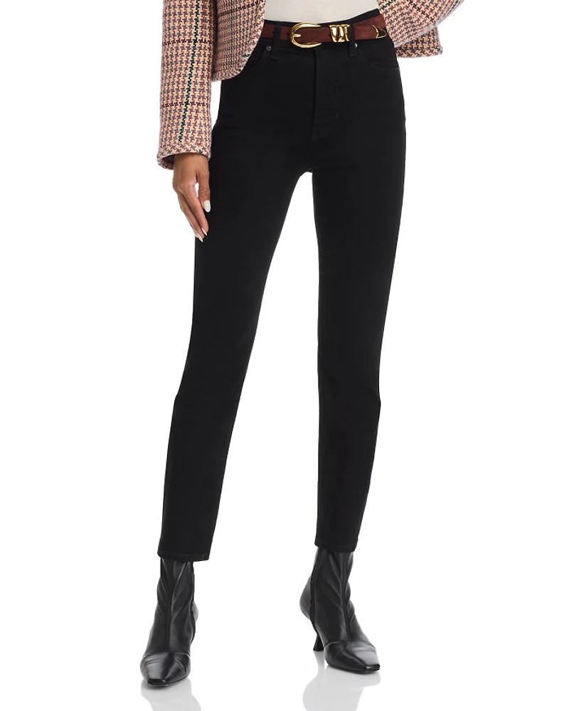 Ryleigh SlimHigh Rise Straight Ankle Jeans Onyx