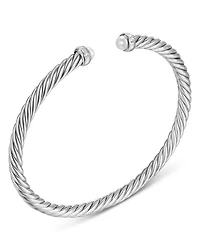 Cablespira Flex® Bracelet Sterling Silver with Pearls and Diamonds, 4mm
